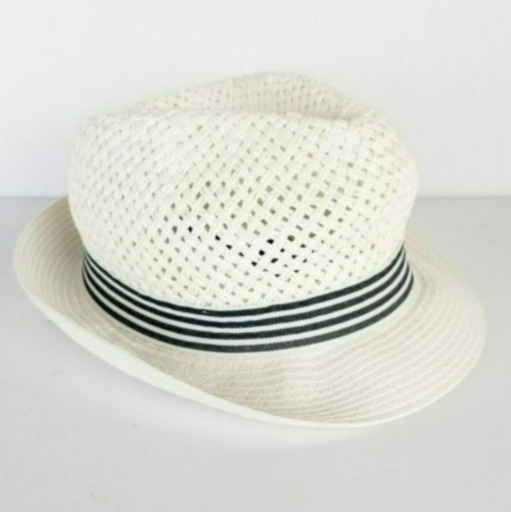 INC International Concepts Open-Braid Fedora -White - Picture 2 of 3